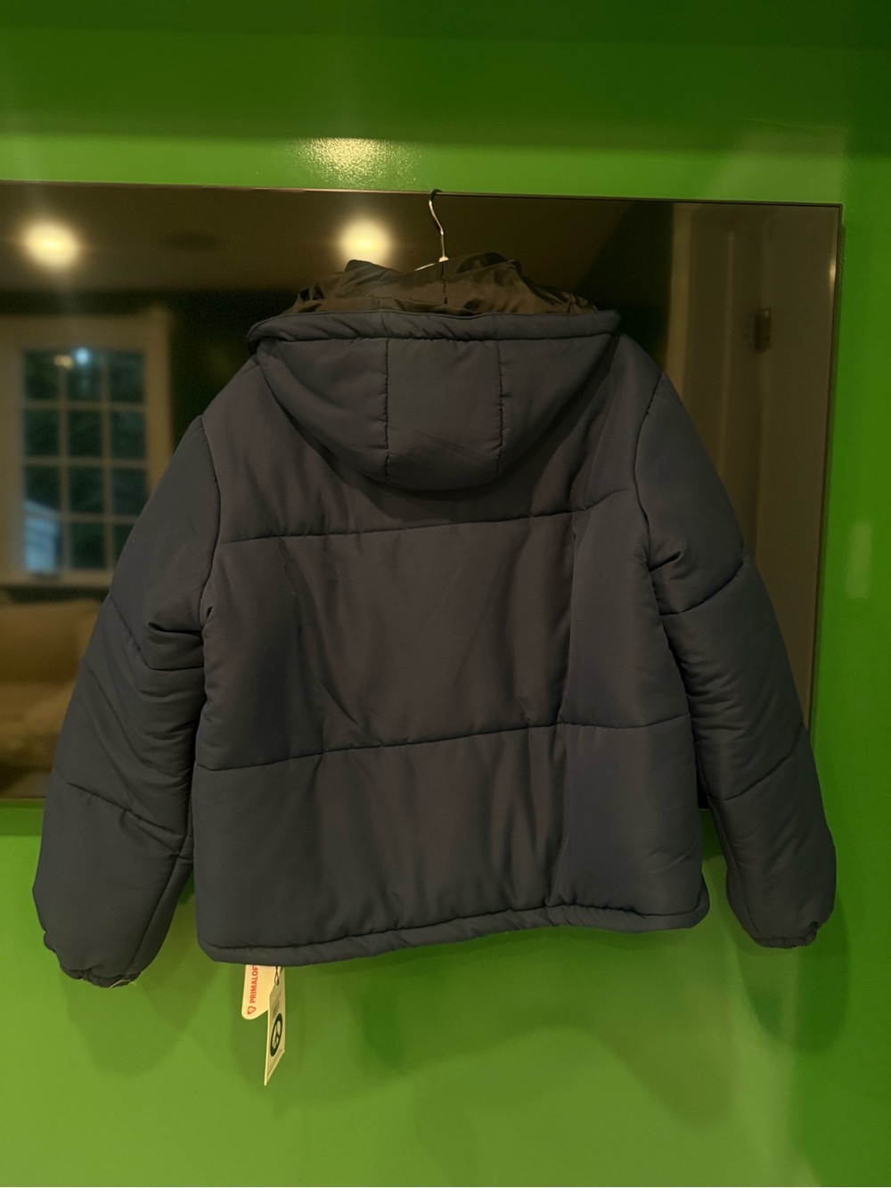 Navy Puffer Jacket with Hood - Picture 2 of 5